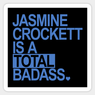 Jasmine Crockett is a total badass - blue box Sticker